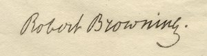 Signature de Robert Browning (1812-89) - English School
